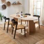 Pure Aurex 6 Seater Oval Dining Table, Natural Wood Effect